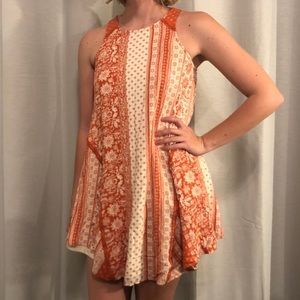 Orange floral dress